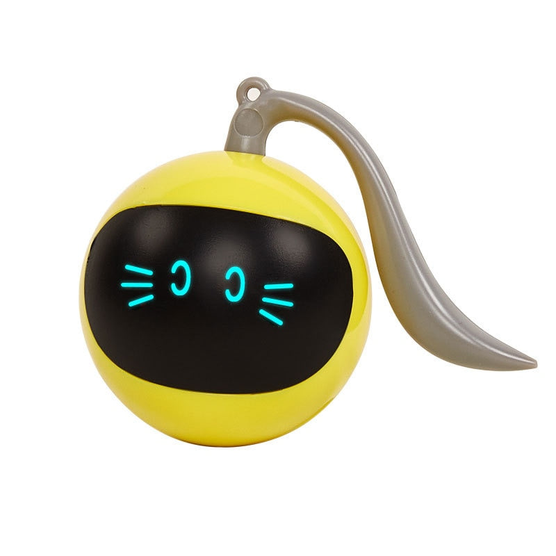 Yellow Smart Self Rotating Cat Ball Toy - Smart cat toy - Free Shipping -cat ball