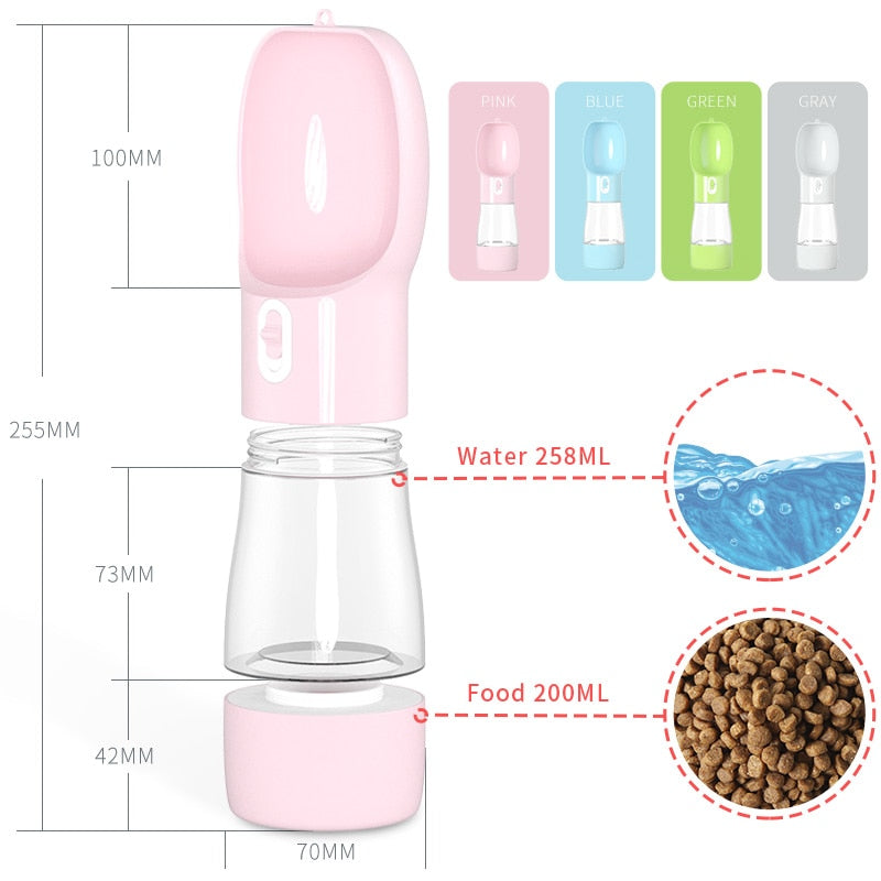 Best pet water bottle with food dispenser-Portable-Free Shipping
