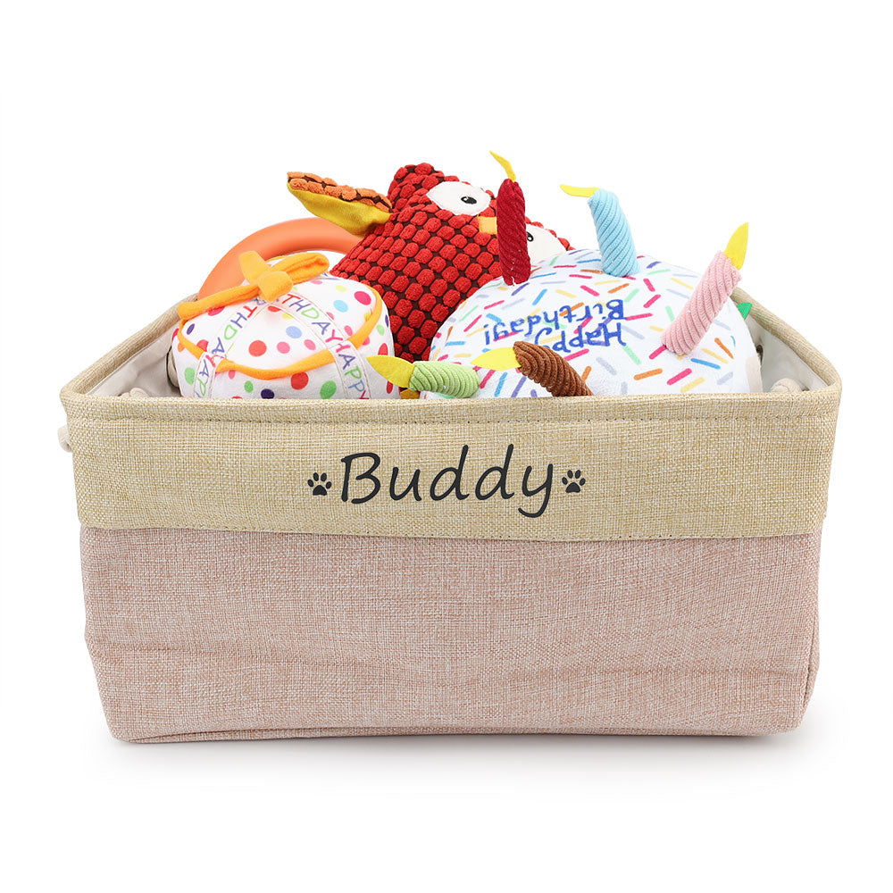 Pink dog toy box - Personalized Dog Toy Basket - Customizable - Free Shipping - Romapets Boutique