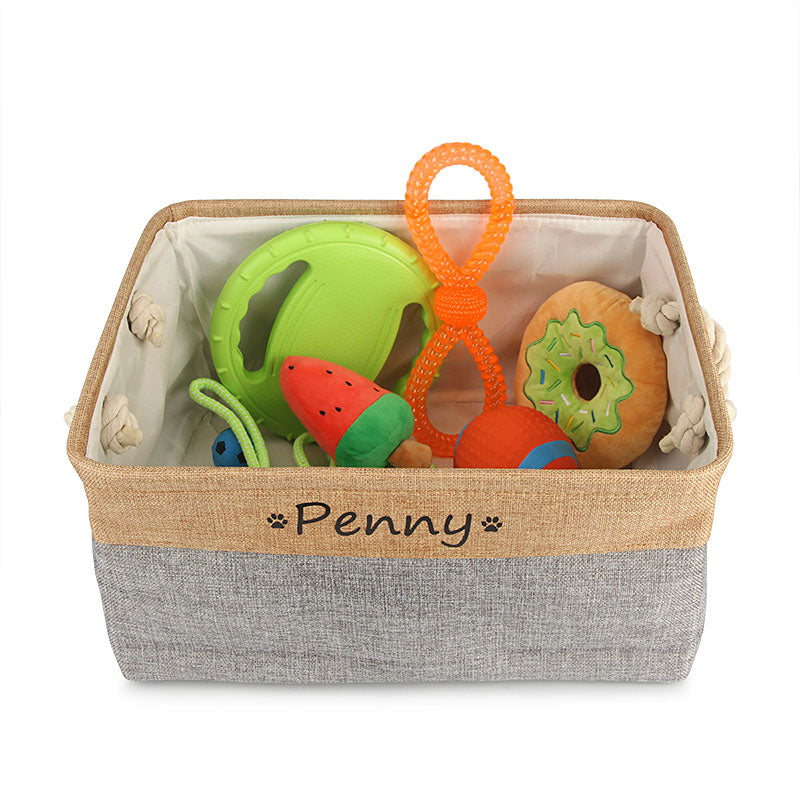 Personalized Dog Toy Basket - Customizable - Free Shipping - Romapets Boutique