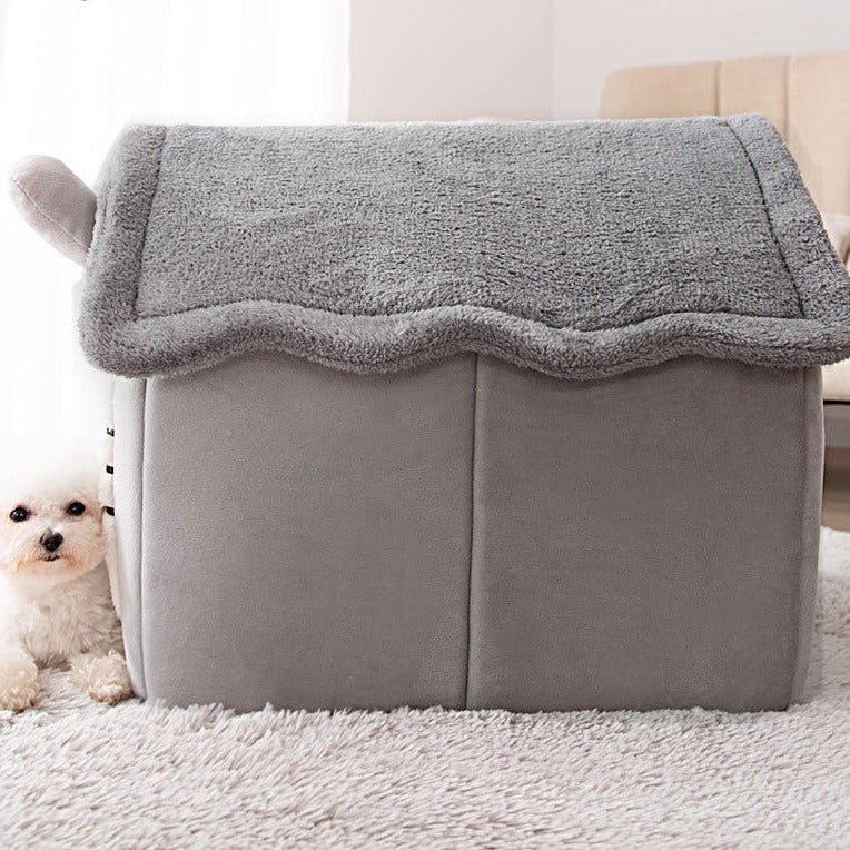 Luxury dog cabin comfortable gray cushion  - Dog house - Free Shipping - Pet Cabin - Cat House - Small dog bed - Cat bed