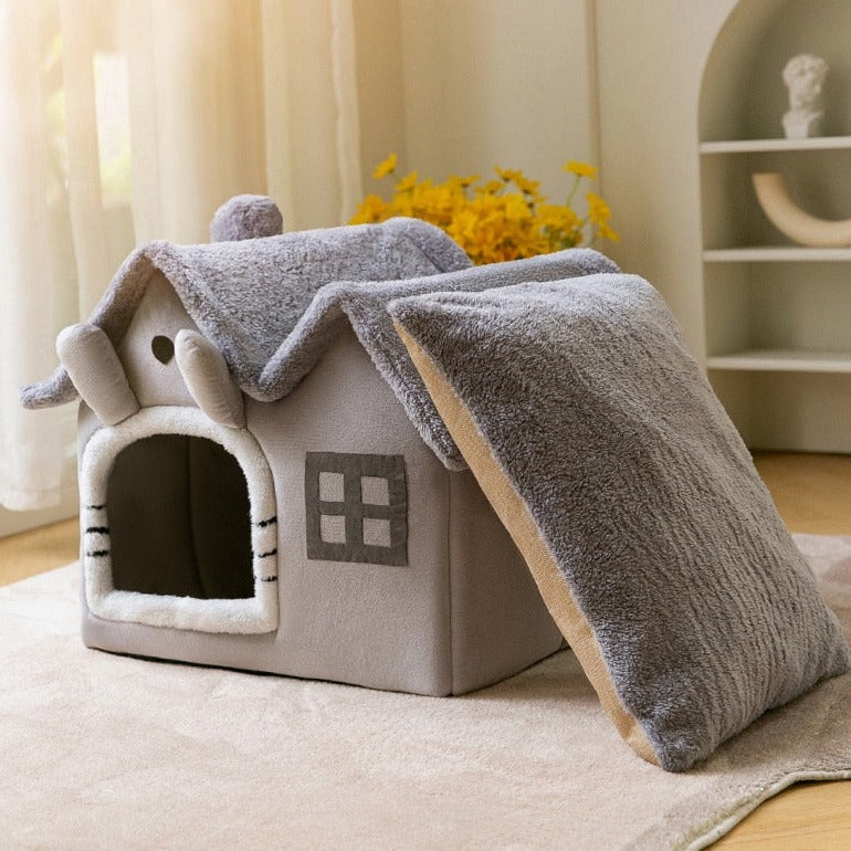 Thick foam plush cushion pet  - Dog house - Free Shipping - Pet Cabin - Cat House - Small dog bed - Cat bed