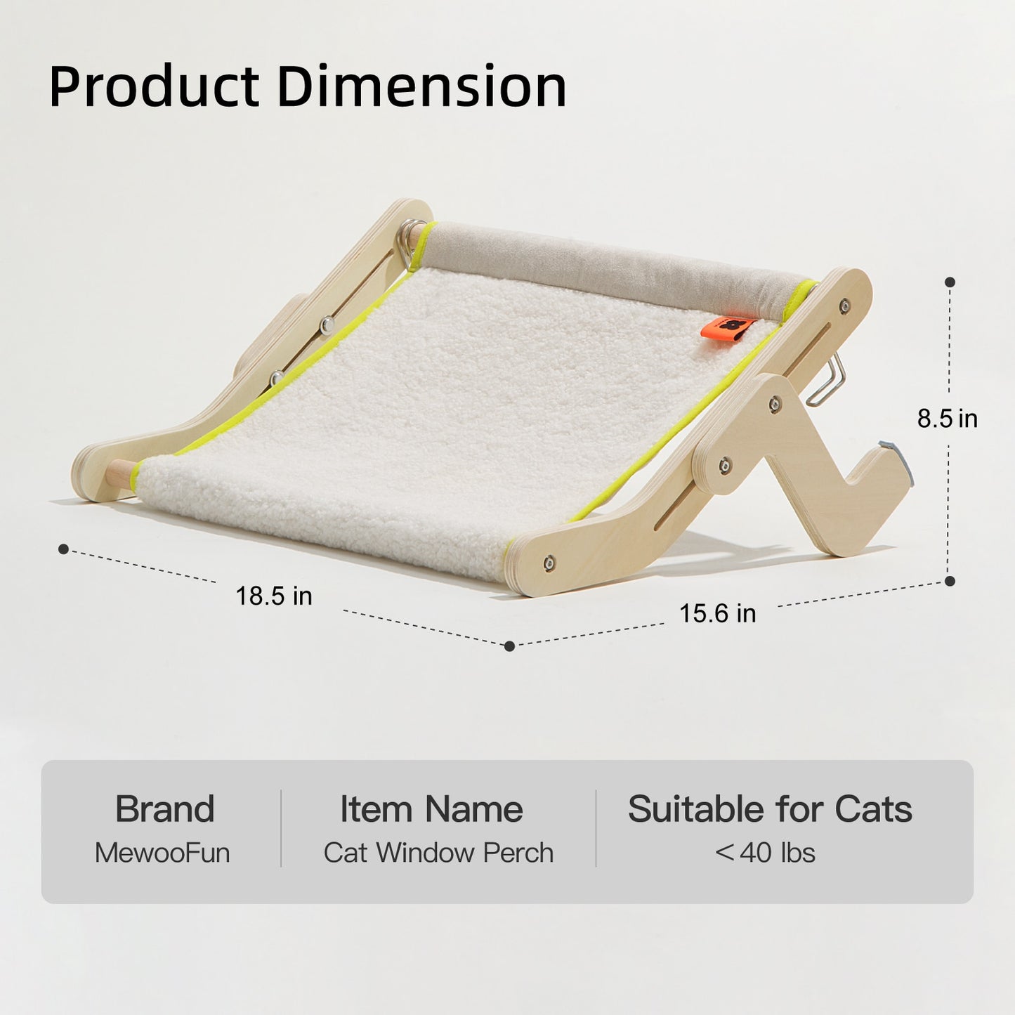 Cat bed for window - No drill Cat hammock - No drill cat perch - Free Shipping 